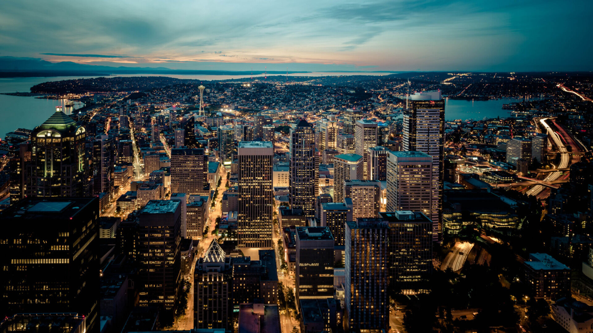 Seattle Night City Lights
