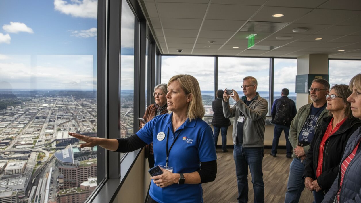 Seattle skyline view from Sky View Observatory